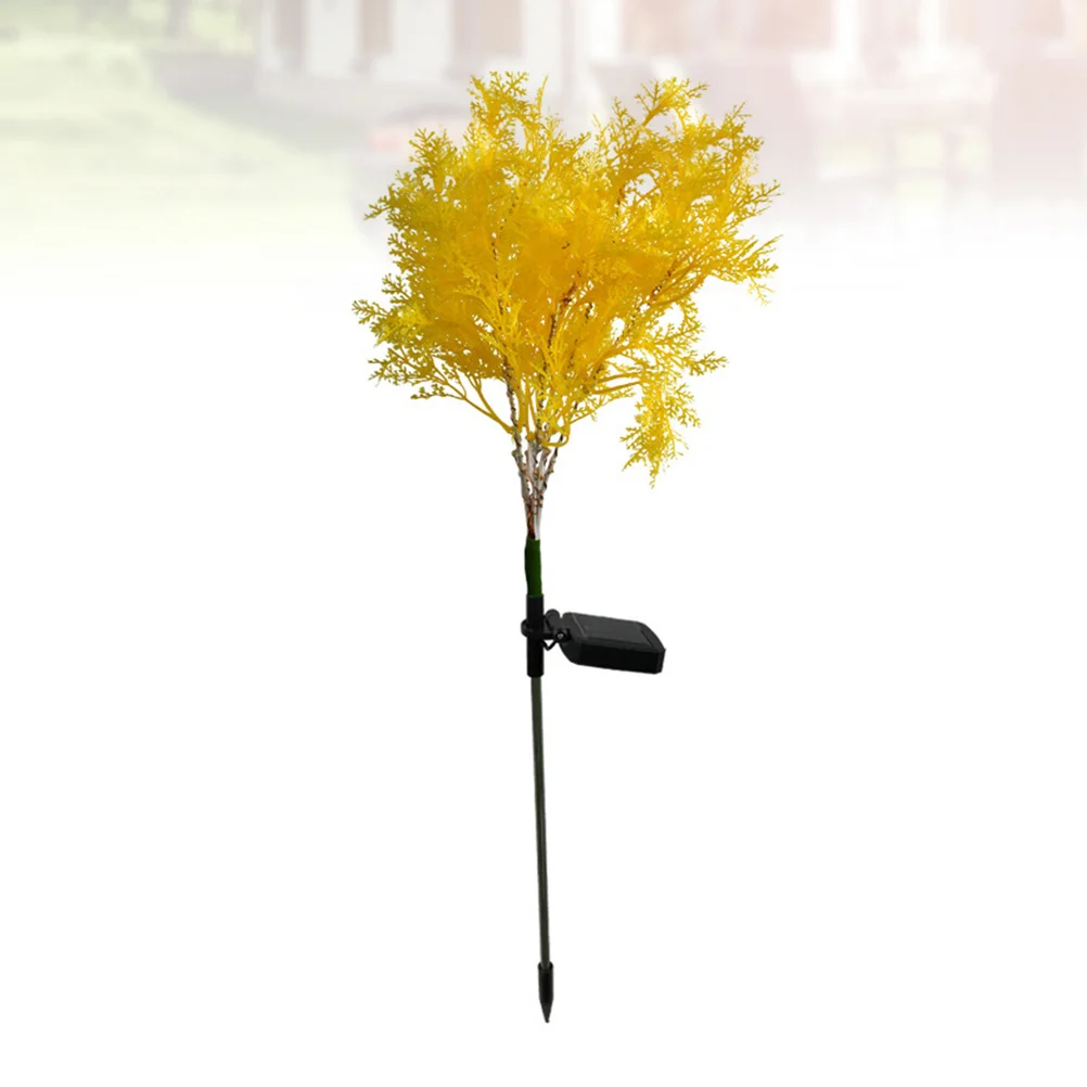 

Ground Stake Rime Shape Ip66 Waterproof Outdoor Garden Lawn Park Lighting Yellow Energy Saving Solar Powered Eco Friendly