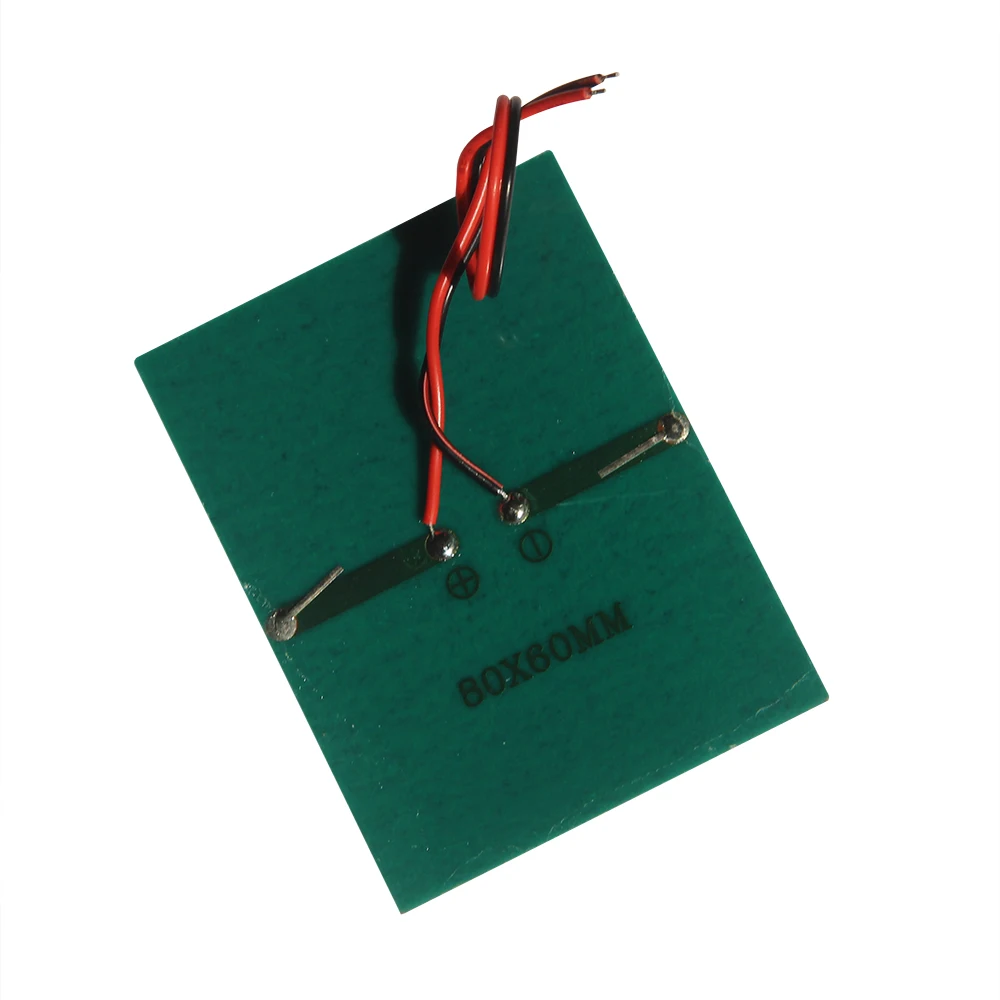 Buheshui-ミニ太陽電池,多結晶ソーラーパネル,ワイヤー付きおもちゃ,0.65w,1.5v,400mah,60x80mm,バッチあたり5個
