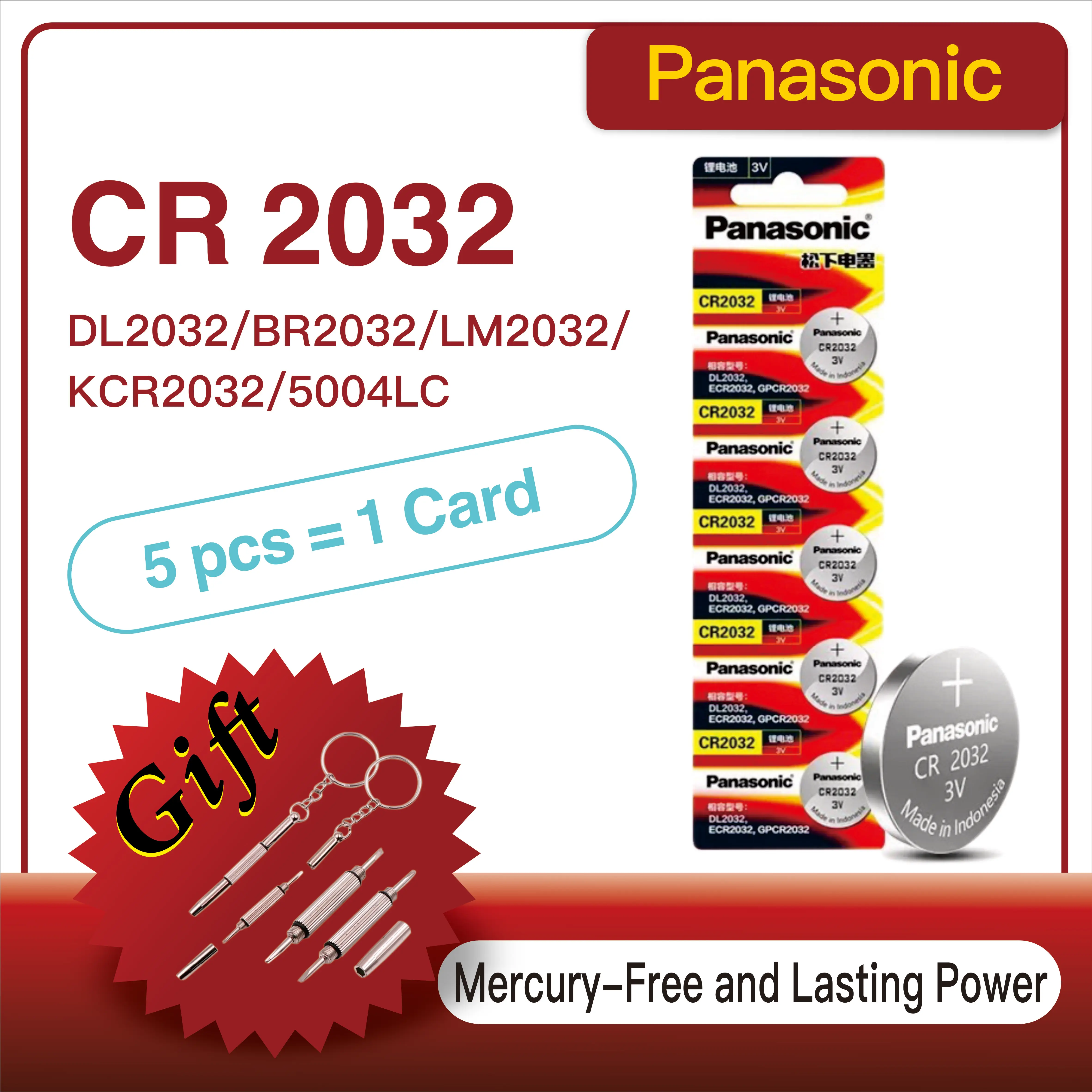 

5-60pcs Original Panasonic CR2032 CR 2032 3V Lithium Battery For Watch Calculator Clock Remote Control Toys Button Coins Cell