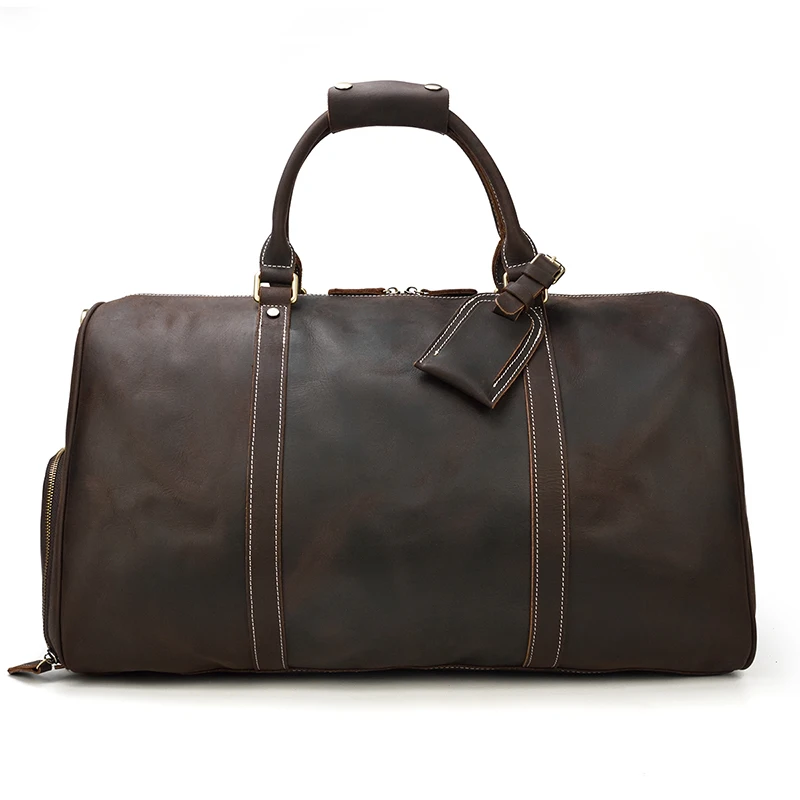 Malemairs-bolsos de viaje Vintage de lujo, bolsa de viaje de grado superior con compartimento para traje, prendas de vestir, bolsos de traje de cuero genuino para melena