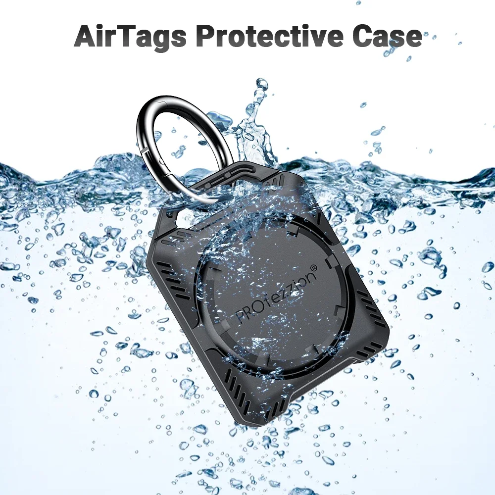 For Apple AirTag Protective Case Location Device For Airtag Anti-lost waterproof Keychain Armor Shockproof Cover Accessories