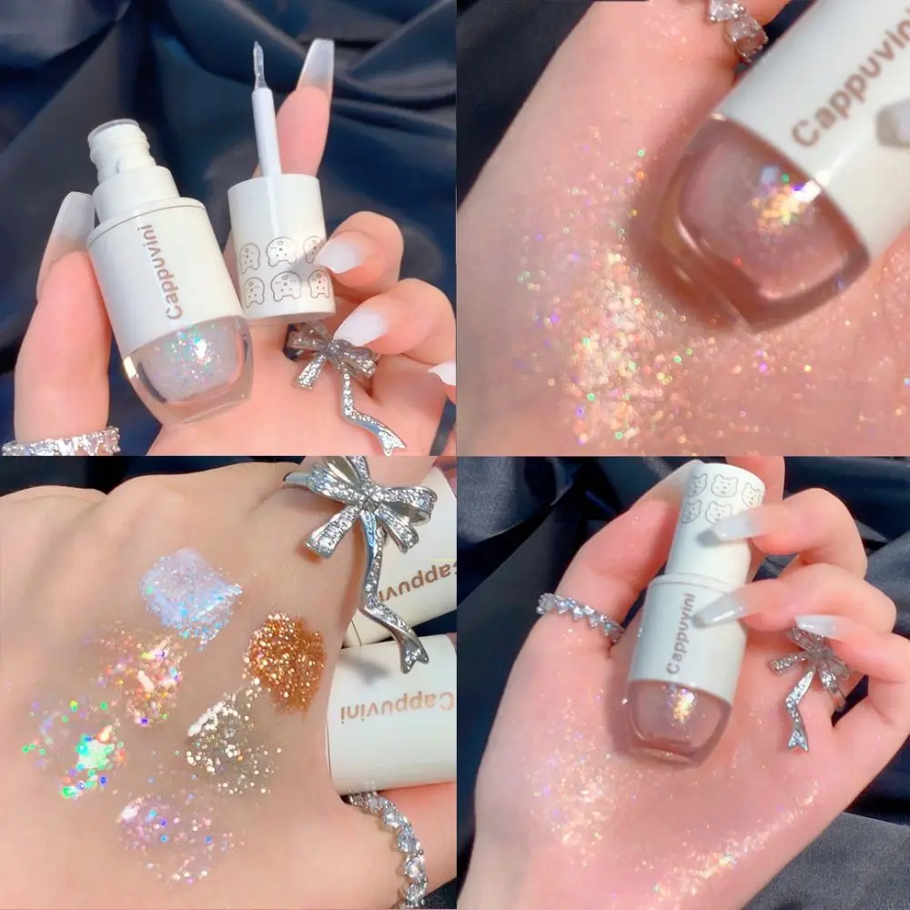 Glitter Huid Pigment Markeerstift Mini Fijne Borstel Gezicht Shimmer Gel Pailletten Oogschaduw Glitter Vloeibare Oogschaduw Diamant Oogschaduw