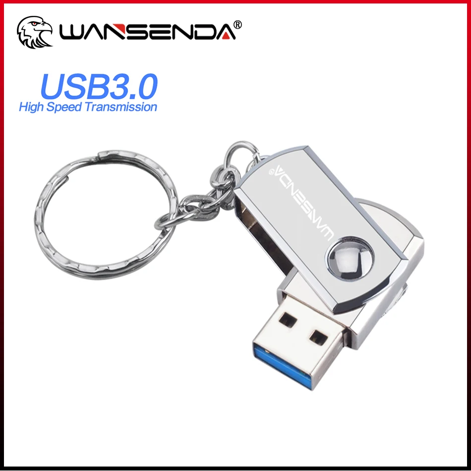 

Wansenda Metal USB Flash Drive USB 3.0 Key Chain Pen Drive 256GB 128GB 64GB 32GB 16GB 8GB Cle USB Stick Stainless Steel Pendrive