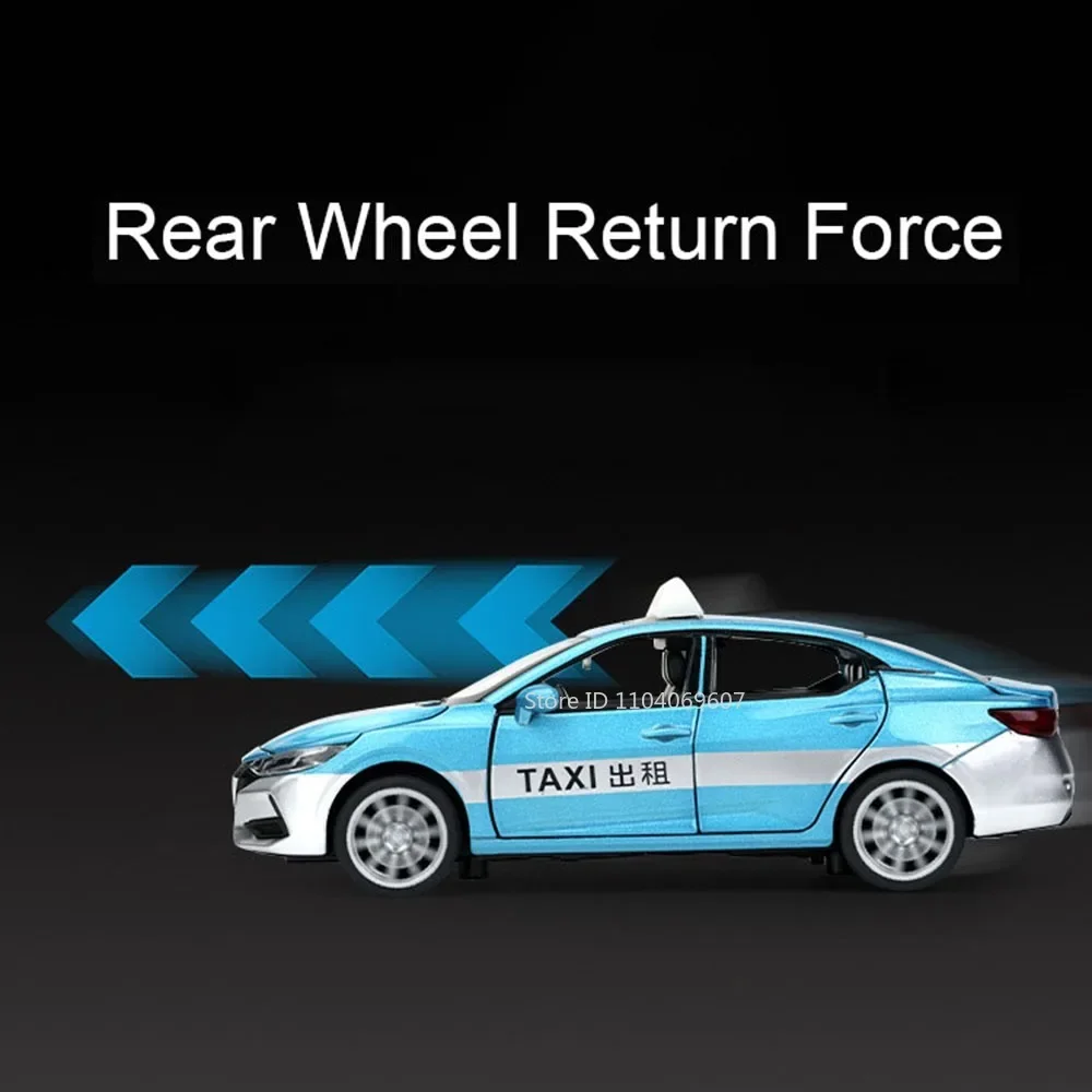 1:32 sylphy miniatura táxi carro modelo brinquedos gtr34 carros esportivos liga diecast 6 portas abertas puxar para trás som luz presentes para crianças