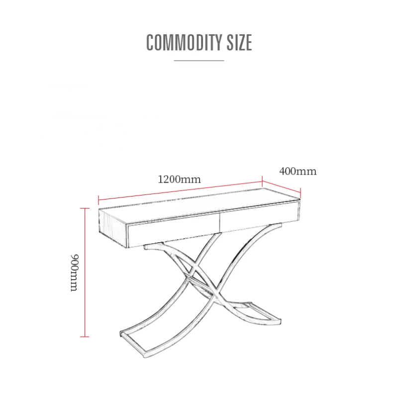 Luksusowy stół konsolowy ganek z litego drewna z metalową stół narożny szuflady w korytarzu szafka do przechowywania wystrój domu meble domowe 120cm