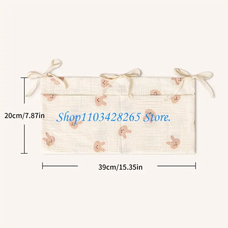 حقيبة تعليق لسرير الأطفال مصنوعة من القطن بتصميم طبقة مزدوجة ومساحة كبيرة وحزام مانع للانزلاق، حل عملي لغرفة الأطفال G2TE #6