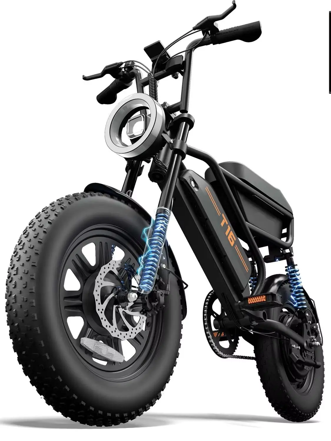 URLIFE T16 E-Bike 250W Motor 48V13Ah Herausnehmbarer Akku 16×3,0 Fat Tire Dual Shock 40-50KM Reichweite E-Bike für Erwachsene Pendler