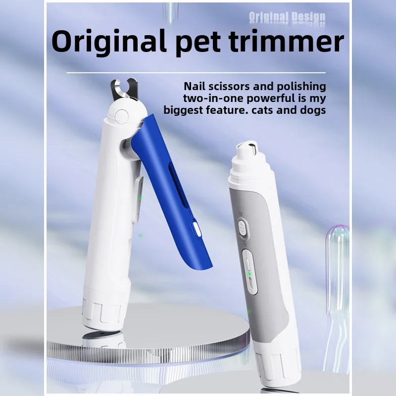 Pet Nail Clippers Electric Nails Sharpener 2-in-1 Set Dog Cat Nail Clippers Cleaning Supplies