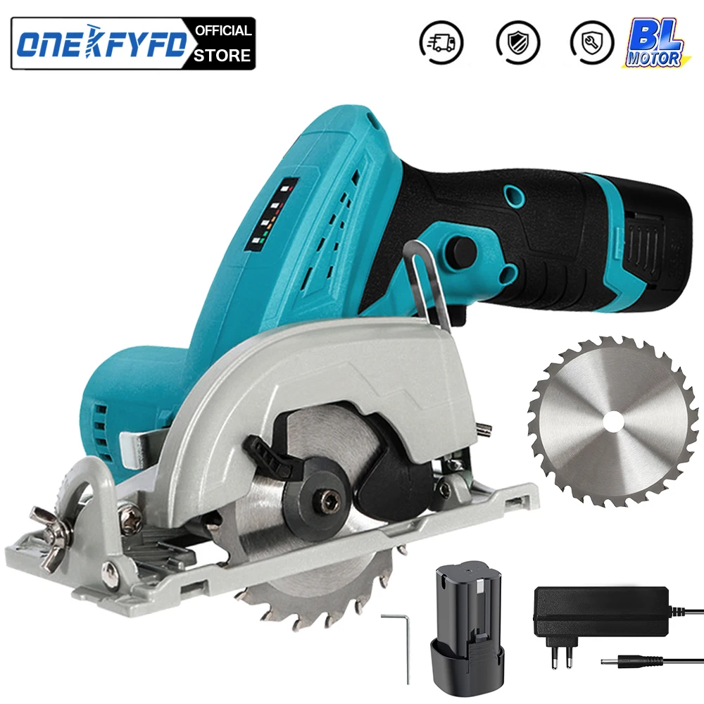 

Brushless 3inch 16.8V Electric Lithium Circular Saw 27mm Depth Adjustable Woodworking Power Tool Wood Board Cutting Machine