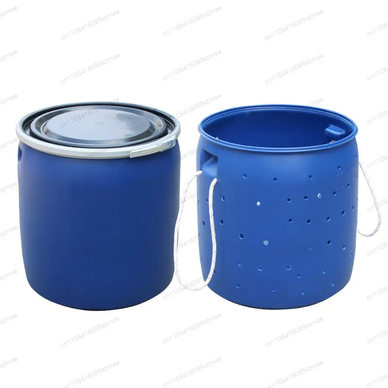 Heavy Duty Chemical Blue Plastic Drum, Extra Thick Wall & Acid Resistant for Industrial Storage, Water Tank Wash Car Fish Pond