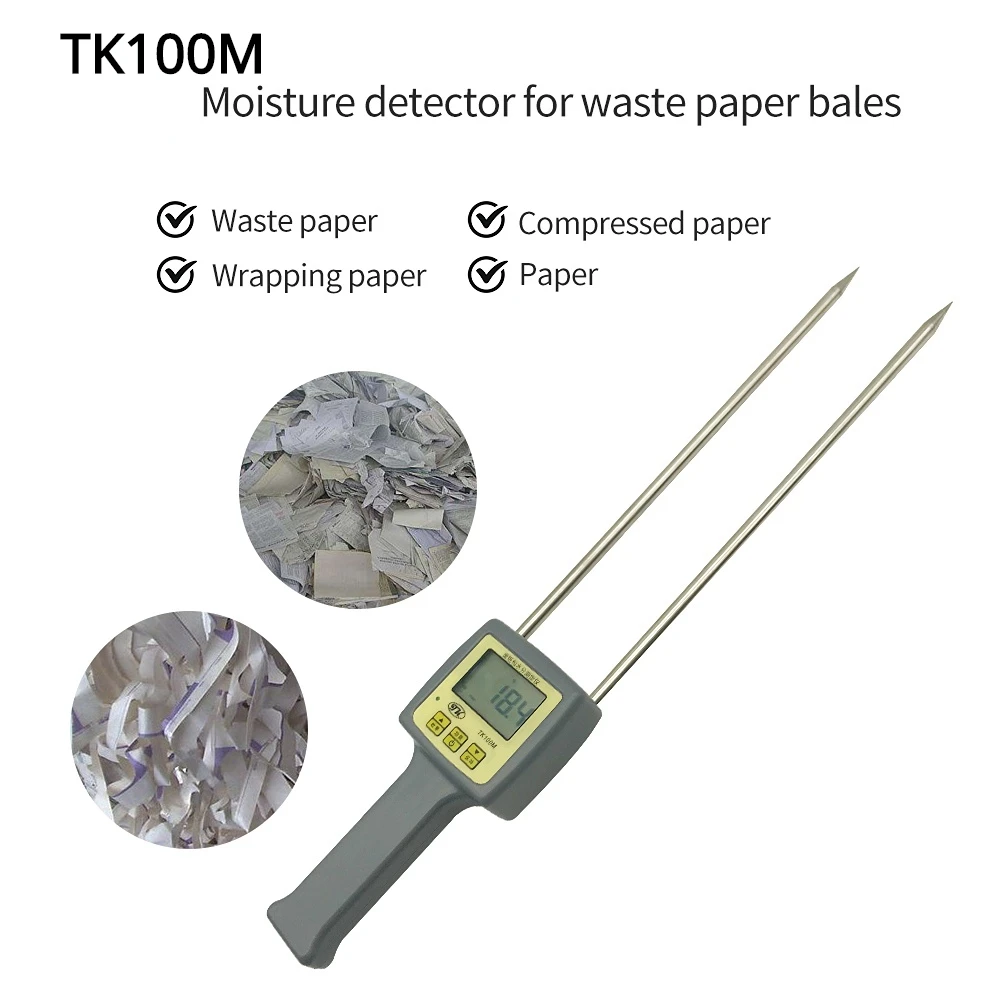 

TK100M Waster Paper Moisture Meter 0%-80% Digital Moisture Meter for paper bale for Furniture/Recycling/Printing/Packaging