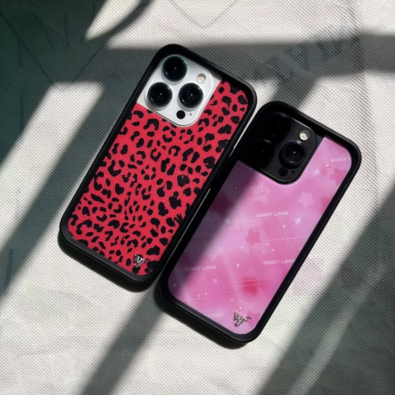 Wildflower Sandy Blood leopard print Phone Case for iPhone 12 13 14 15 16 Pro Max Plus 16pro 15pro WF 3D Cover Funda Liang