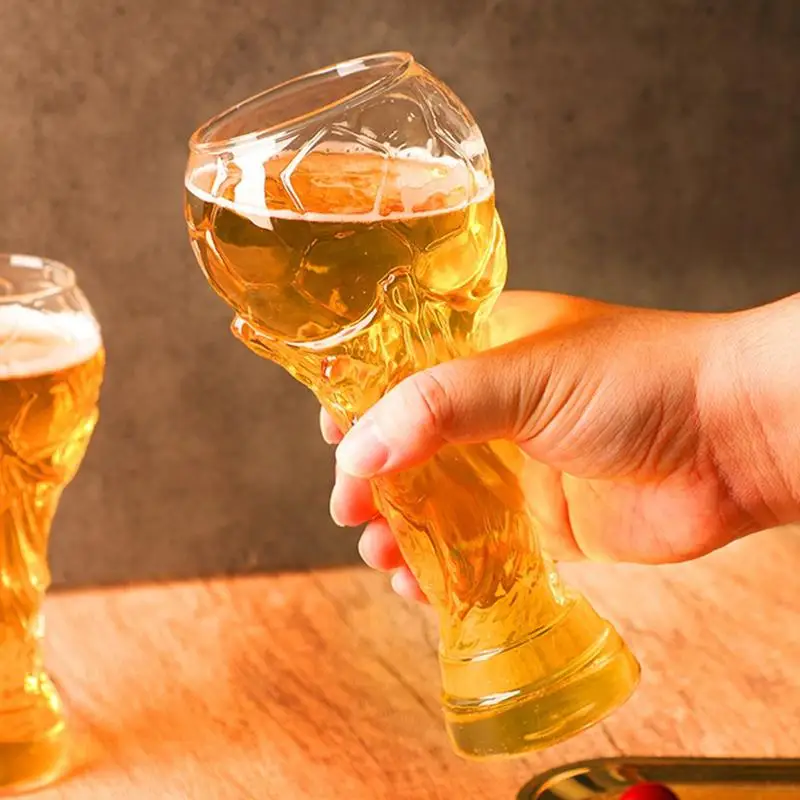 Football Fans Beer Glass Coffee Mugs Trophy Shape Comfort With Distinctive Texture Beer Mug Suitable For Family Bar Gatherings view 3