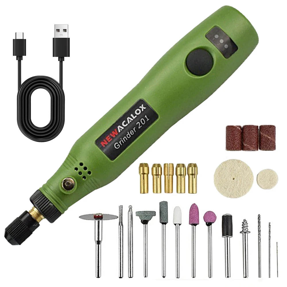 Bild 3: USB Kabelloses Rotationswerkzeug-Set Holzbearbeitungs-Gravierstift DIY für Schmuck Metall Glas Mini Kabelloser Bohrer mit Variabler Geschwindigkeit Elektrowerkzeug