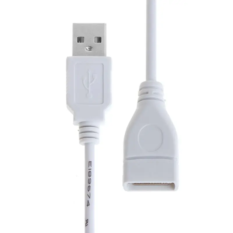 Kabel USB Nowy 28cm USB 2.0 A męski na żeński przedłużacz biały kabel Wit