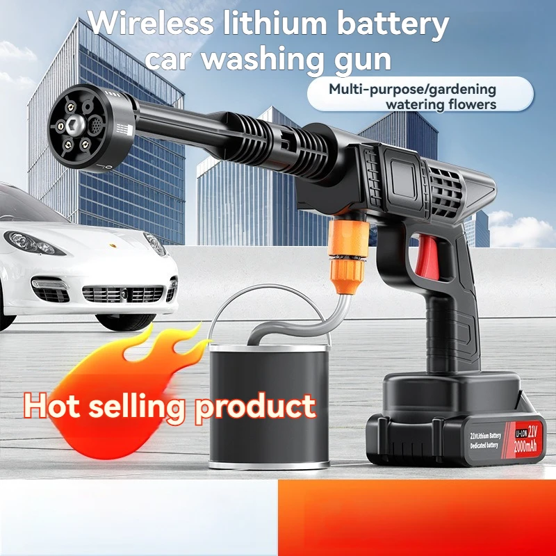 Wireless Electric Car Washer High Pressure Car Washing Machine with Lithium Battery Portable Water Gun Kit for Garden Watering