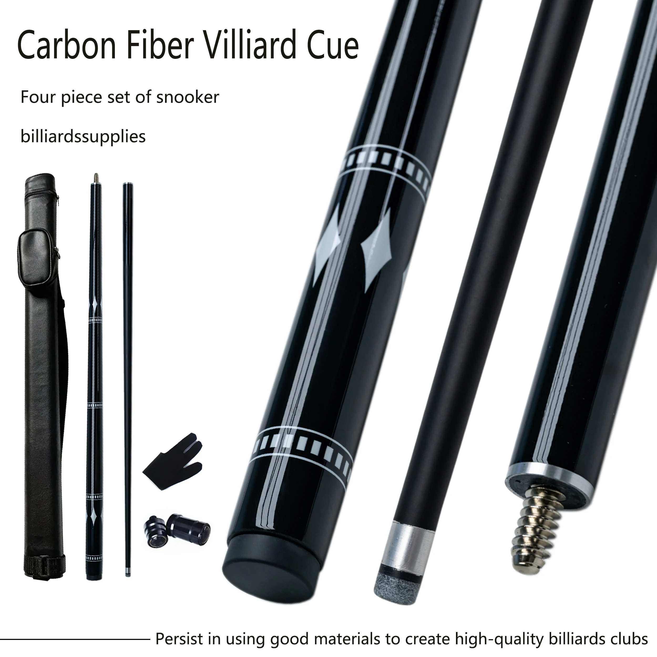 Professional 9.5mm Tip Carbon Fiber Snooker Cue for High Stability and Durability