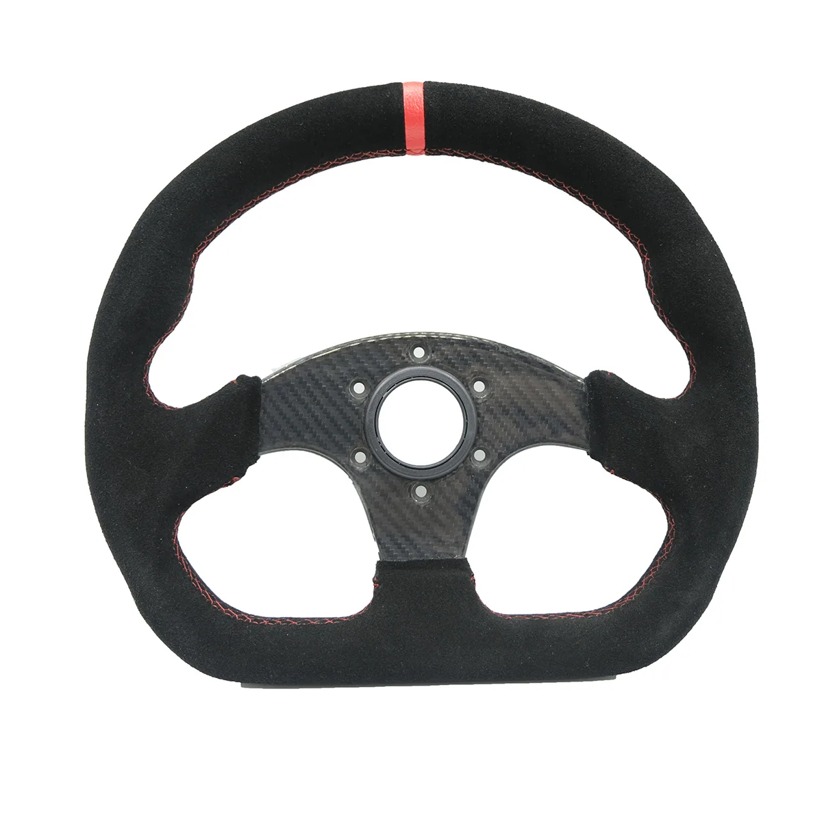 13inch 330mm Type D Steering Wheel Suede+ Carbon Fiber Steering Wheel Flat Game Steering Wheel Blue Yellow Ring