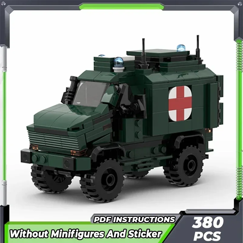 Moc Building Bricks Military Model Belgian Army Armored Ambulance Technology Modular Blocks Gifts Toys For Children DIY Assembly