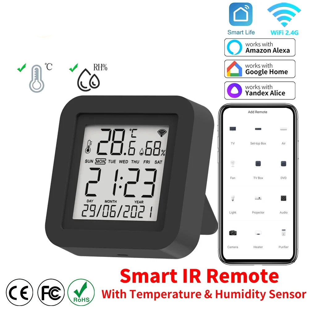 

Mini LCD Indoor Electronic Digital Clock Temperature Sensor Humidity Meter Thermometer Hygrometer Gauge Weather Station For Home