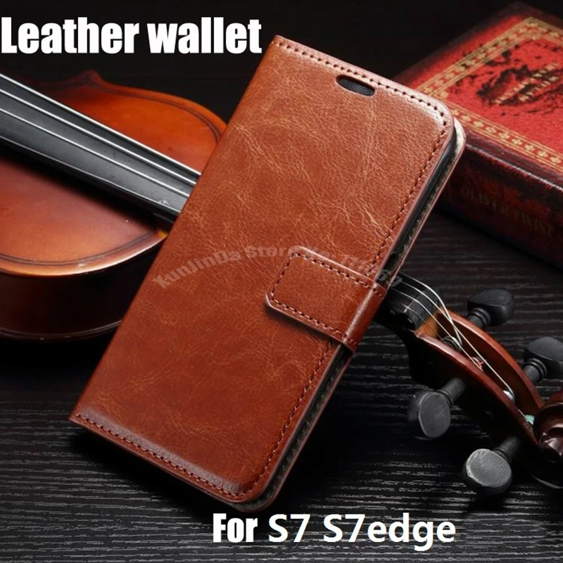 50pcs/lot For Galaxy S6 Edge Cover Luxury Leather Wallet Flip Cover Case For S6 / S6 Edge / S6 Plus With Stand Card Holder