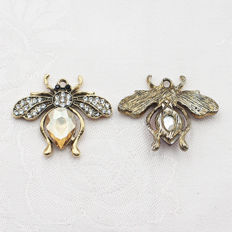 Alloy Rhinestone Butterfly Flat Buttons, DIY Sewing, Garment Decorative Accessories, 29x34mm, 5Pcs, Batch, New ﻿