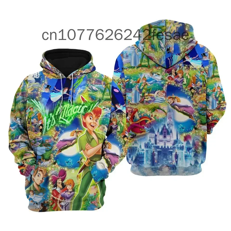 Disney Peter Pan Hoodie 3D Printed Casual Fashion Street Men's and Women's Hoodies