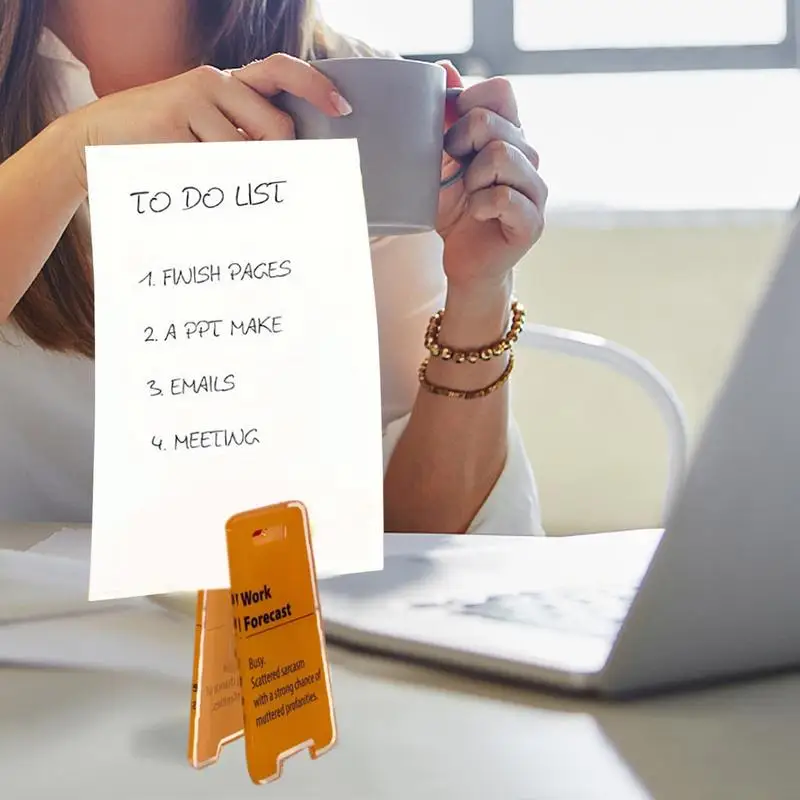 Desktop Warning Sign Small Acrylic Warning Sign For Working Desk Tabletop Decoration Memo Clip Adults Humor Colleagues Stationer