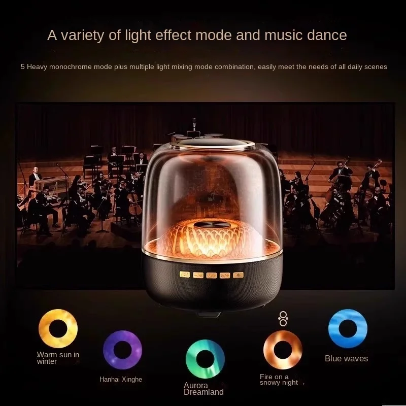

Bluetooth-динамик Лиули 4-го поколения, настольный сабвуфер RGB, беспроводной динамик с окружающим освещением