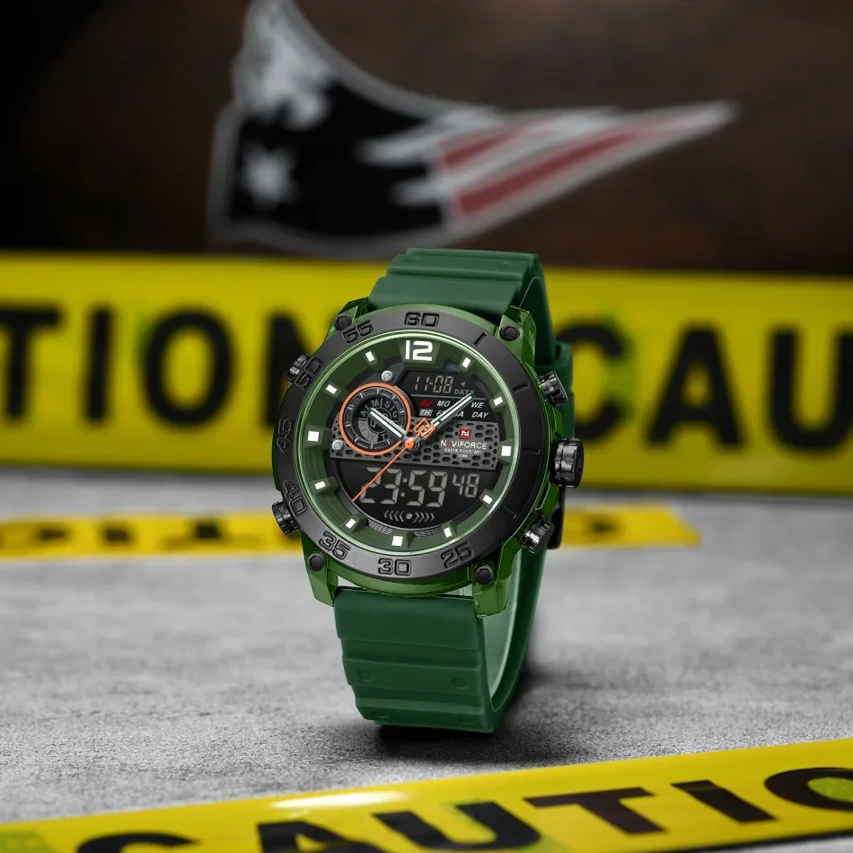 New NAVIFORCE Men's Lightweight Sports Wrist Watch Dual Display