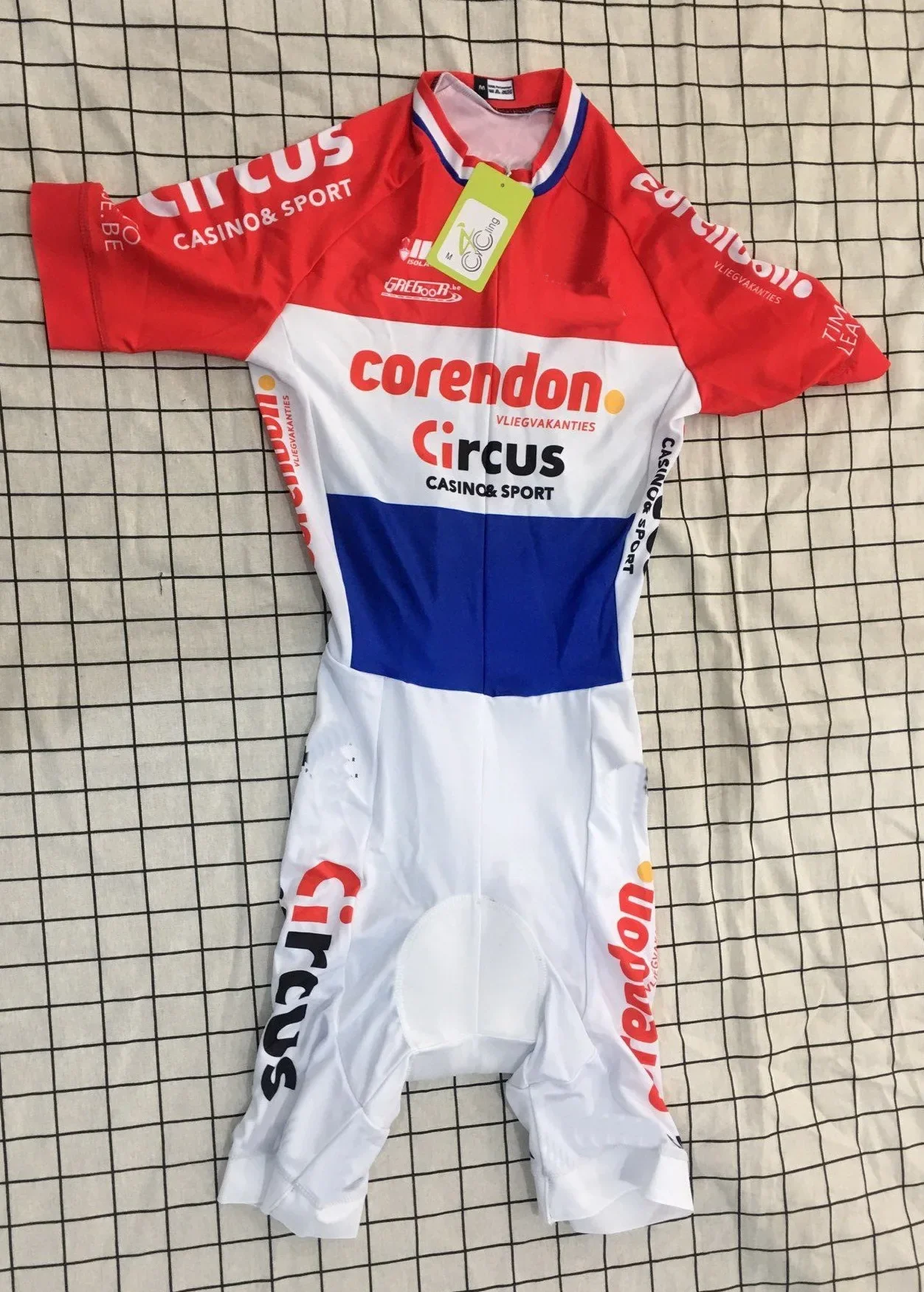 MEN'S CYCLING WEAR CYCLING JERSEY BODY SUIT SKINSUIT WITH LASER CUT 2019 CORENDON CIRCUS TEAM NL CHAMPION GEL PAD SIZE XS-4XL