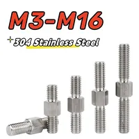 M3 M4 M5 M6 M8 M10 M12 M14 M16 304 Stainless Steel  Left and Right Thread Dual Head Threaded Bar Double End Thread Rod Stud Bolt