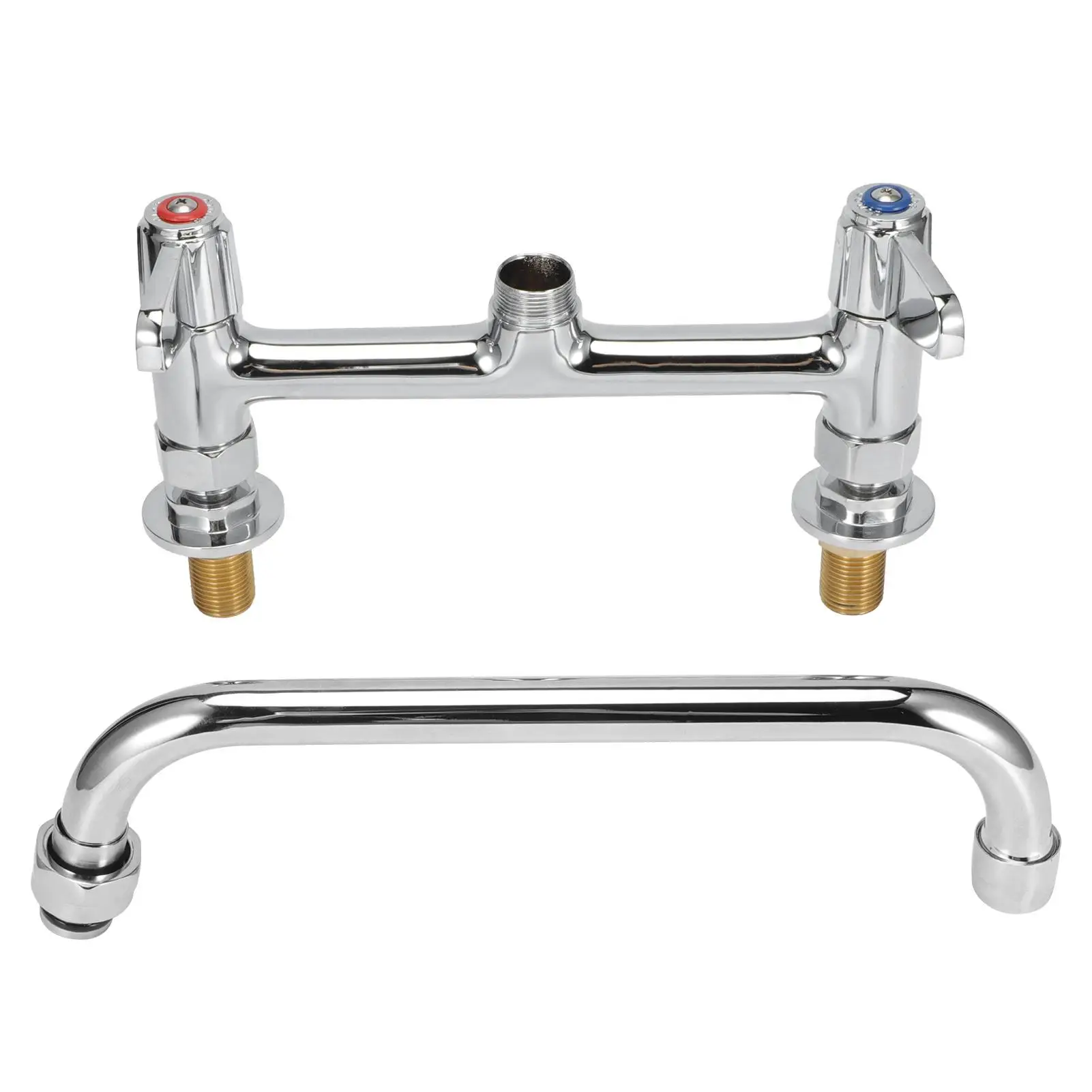 

Brass G1/2in Swivel Faucet Tap for Kitchen & Bathroom - Cold Hot Water Mixer with Double Handles