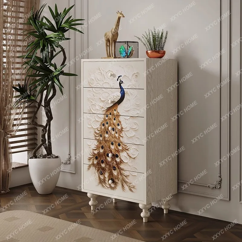 

Комод M Light Luxury для дома и спальни, из массива дерева, с ящиками.