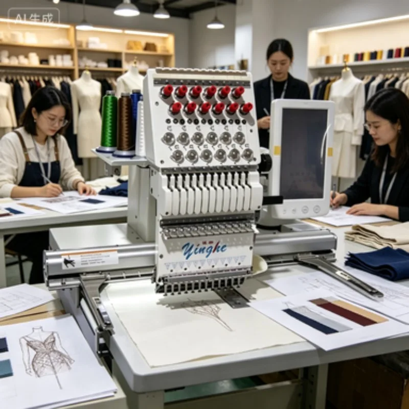 High-Speed Computerized Embroidery Machine with Single Head Design and 1200 RPM Speed for T-Shirt and Garment Decoration