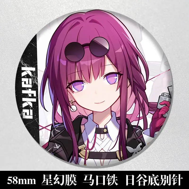 Honkai:Star Rail 58mm Brooch Pin Kafka March 7 Herta Luocha Bronya Cosplay Anime Badge Accessories For Clothes Backpack Bag Gift