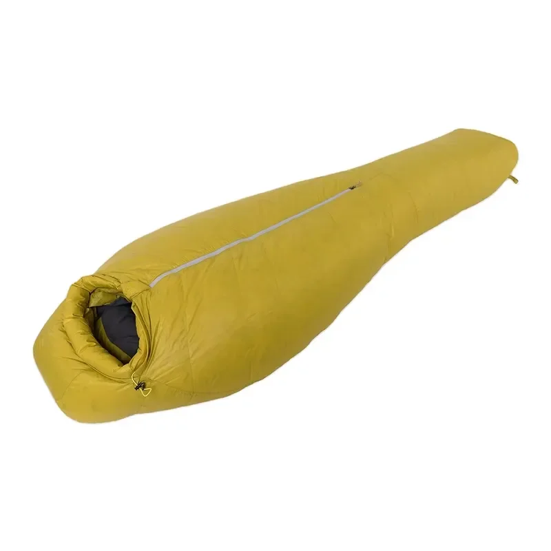 Goose Down Sleeping Bag Extreme Cold Weather Water Repellent Ripstop Nylon Two-Way Resin Zipper Hiking Mountaineering
