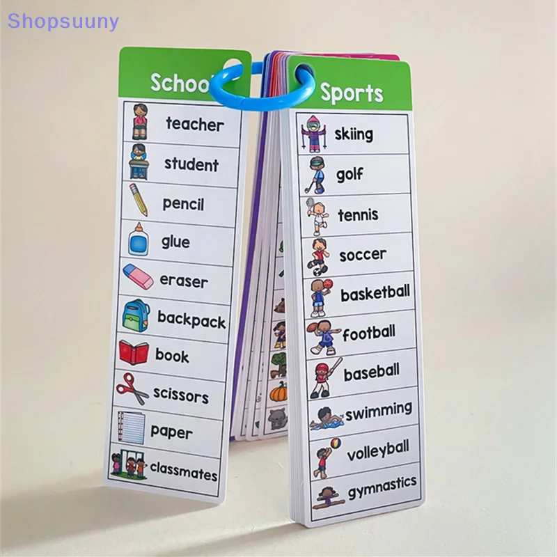 [SU]Kindergarten Primary School English Vocabulary Season Weather Animal Daily Character Vocabulary Flashcard Teaching Aids[SU]