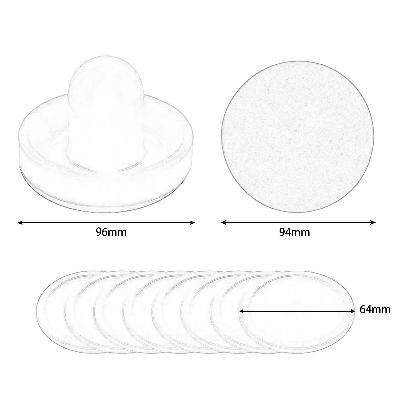 

4 Colors Air Hockey Pushers 2.5 inch Air Hockey Pucks and 8Pcs Pucks Replacement Slider Pusher for Table Hockey Kids