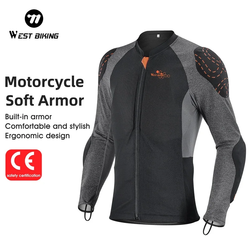 WEST BIKING Motorcycle Soft Armor CE2 Certification Impact Resistant Soft Armor Nylon Breathable Ergonomic Motorcycle Soft Armor