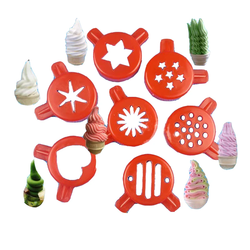 Flower mouth Discharge port Ice cream cone machine Magic head Red Ice cream machine parts Shaped hat Flower mouth
