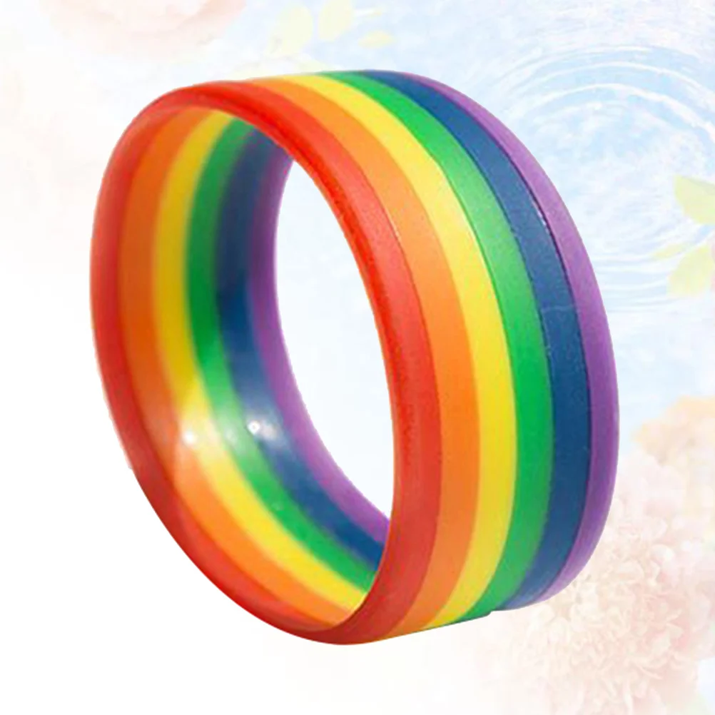 

Rainbow Wristband Silicone Bangle For Pride Party Favor Gay Lesbian Festival Accessory Fashion Flexible Bracelet