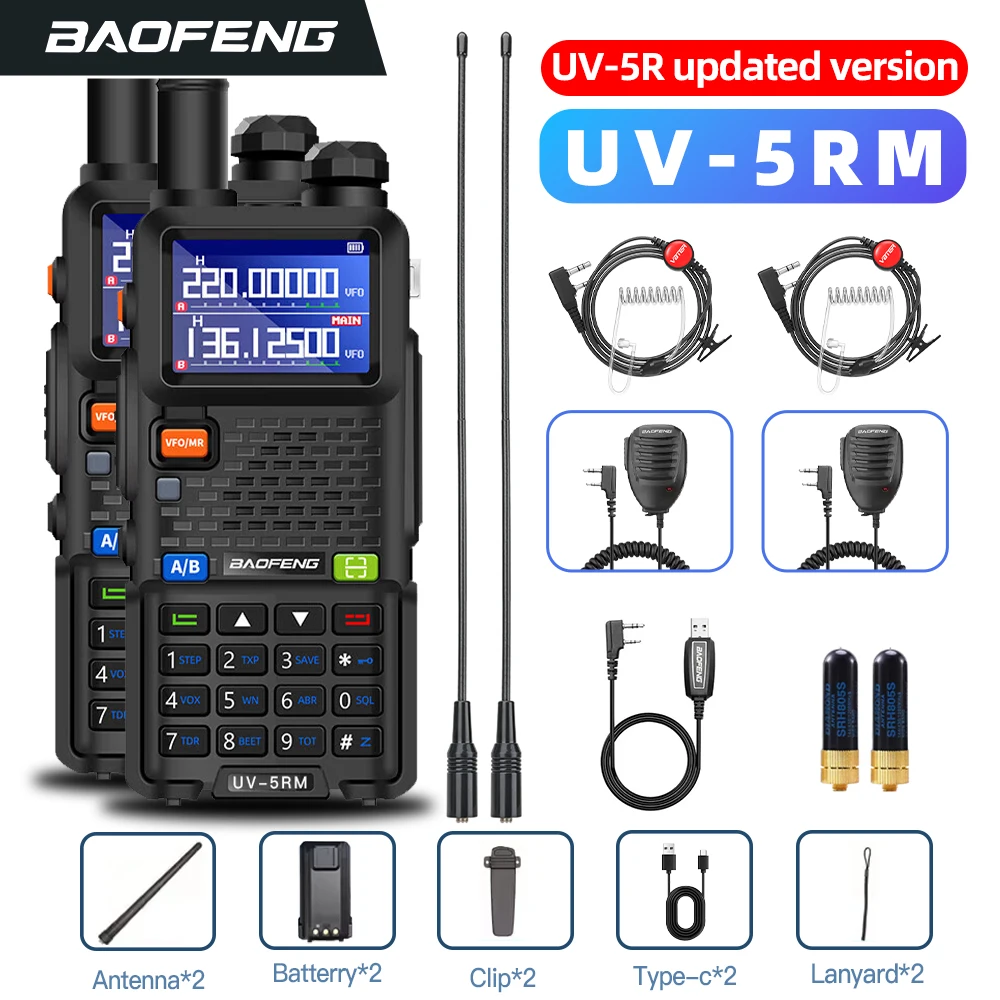 

Baofeng Long Range Walkie Talkie UV-5RM 10W High Power Multifunctional Two-Way Radio with 999 stored Channel,Dual Band (UHF/VHF)