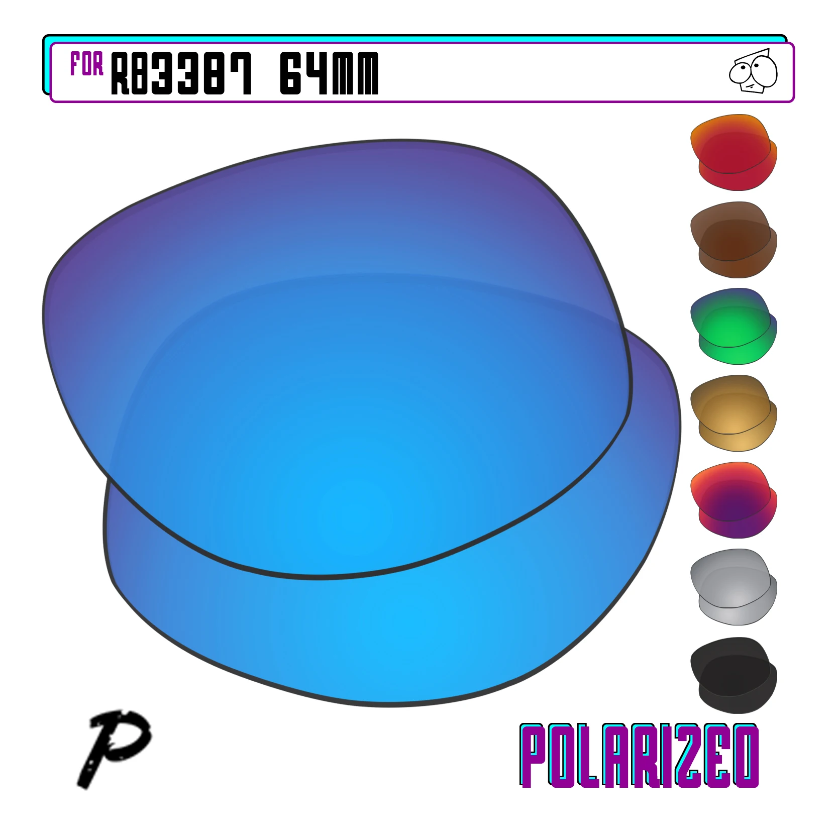 

EZReplace Polarized Replacement Lenses Compatible With Ray-Ban RB3387 64mm RB3387-64 Sunglasses - Multiple Options