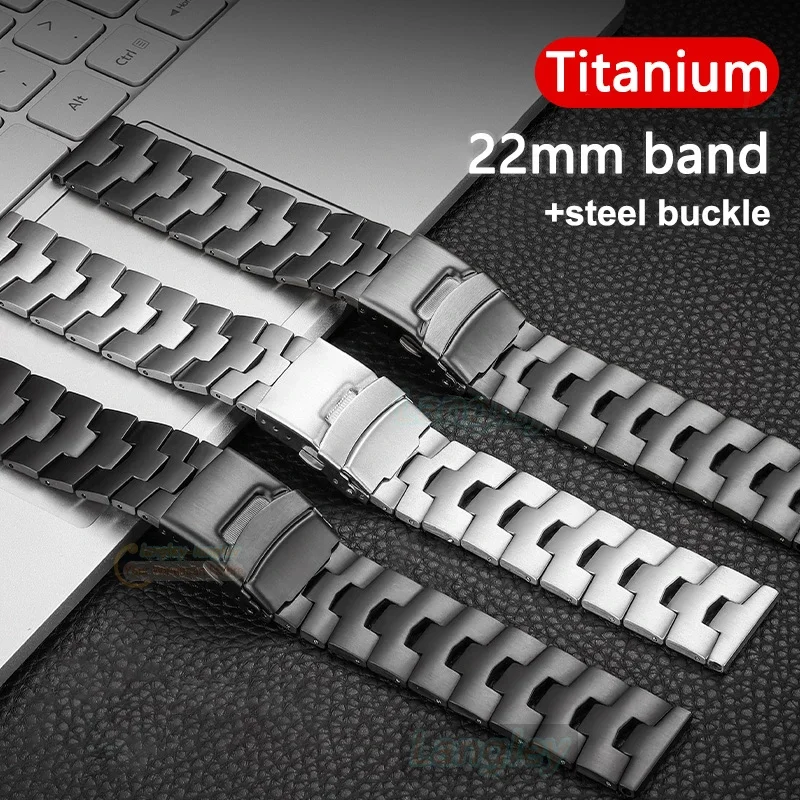 

Titanium Strap 22mm for Huawei GT2 GT3 Pro 46mm Titanium Band for Samsung Watch 3 45mm S3 Light Luxury Business Bracelet