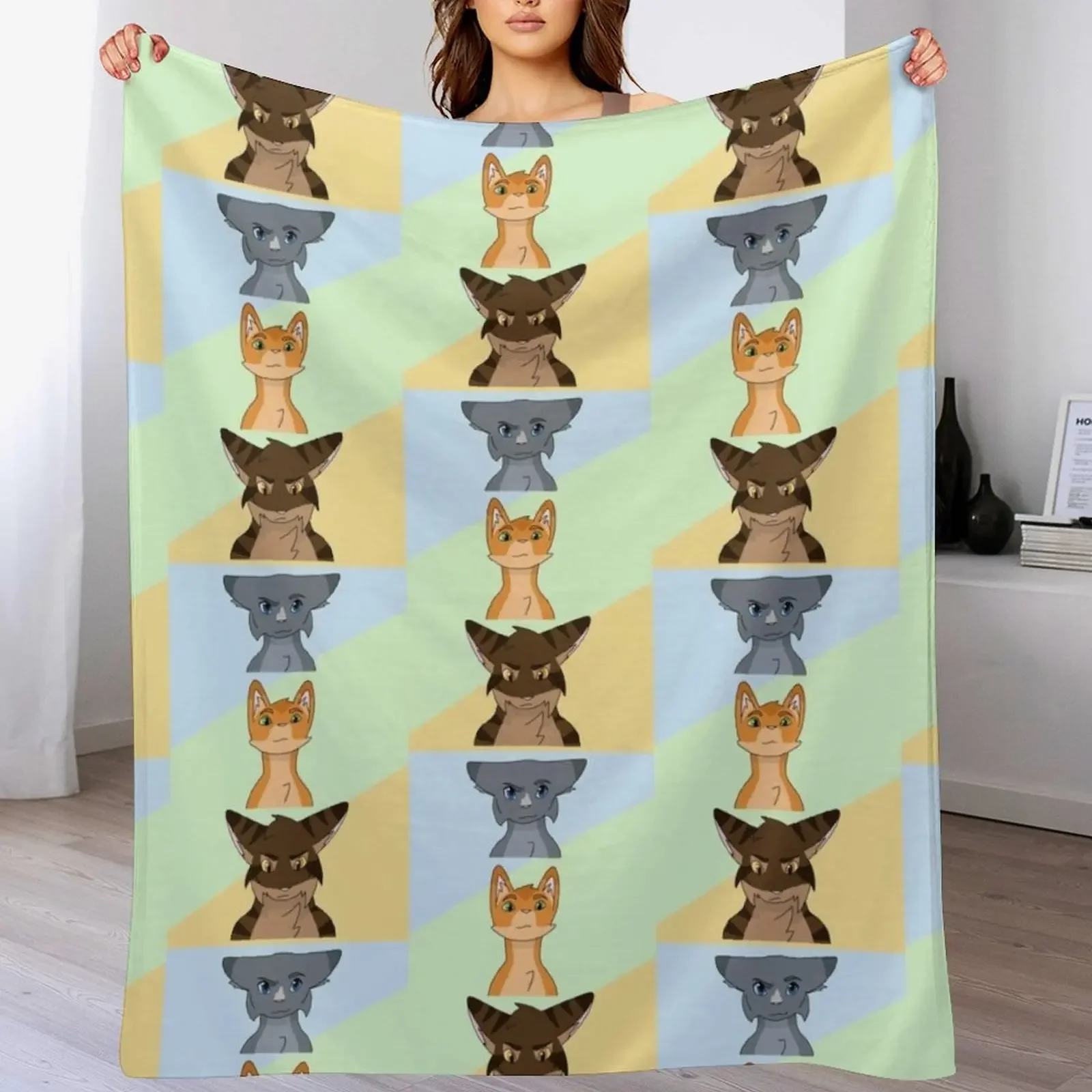 ThunderClan Leaders Throw Blanket Custom Picnic valentine gift ideas Blankets