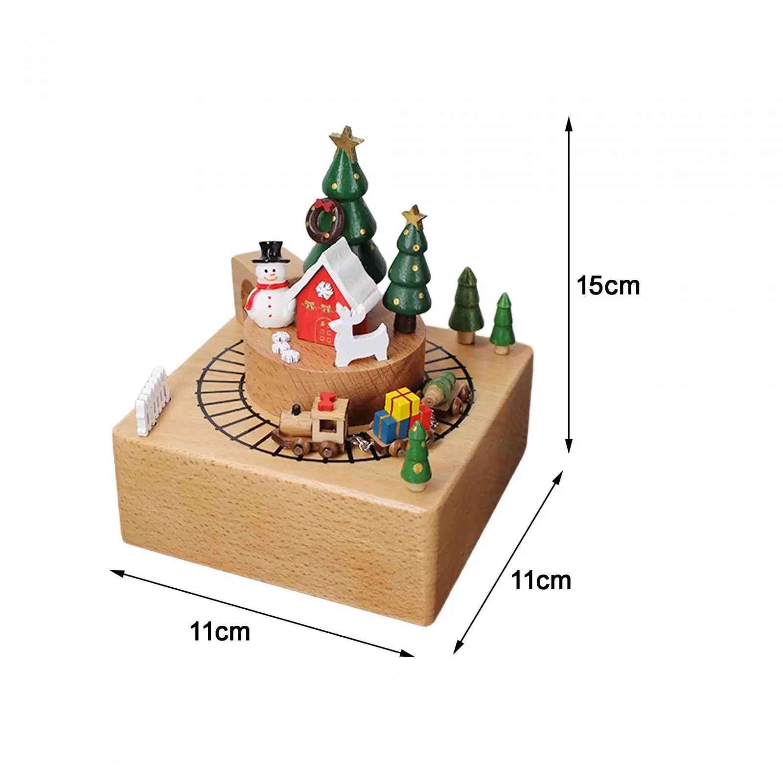 Christmas Wooden Musical Box Creative Play Merry Christmas Song Classic for Family Girlfriend Children Granddaughter Valentine's