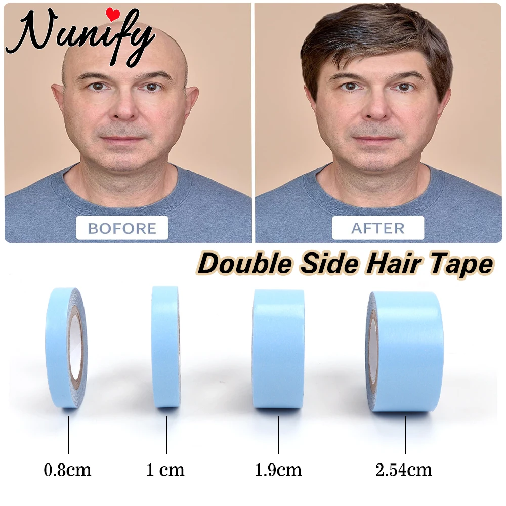 Fita de sistemas de cabelo para frente do laço azul dupla face peruca fita para extensões de cabelo 0.8-2.54cm largura fita adesiva peruca ferramentas de estilo