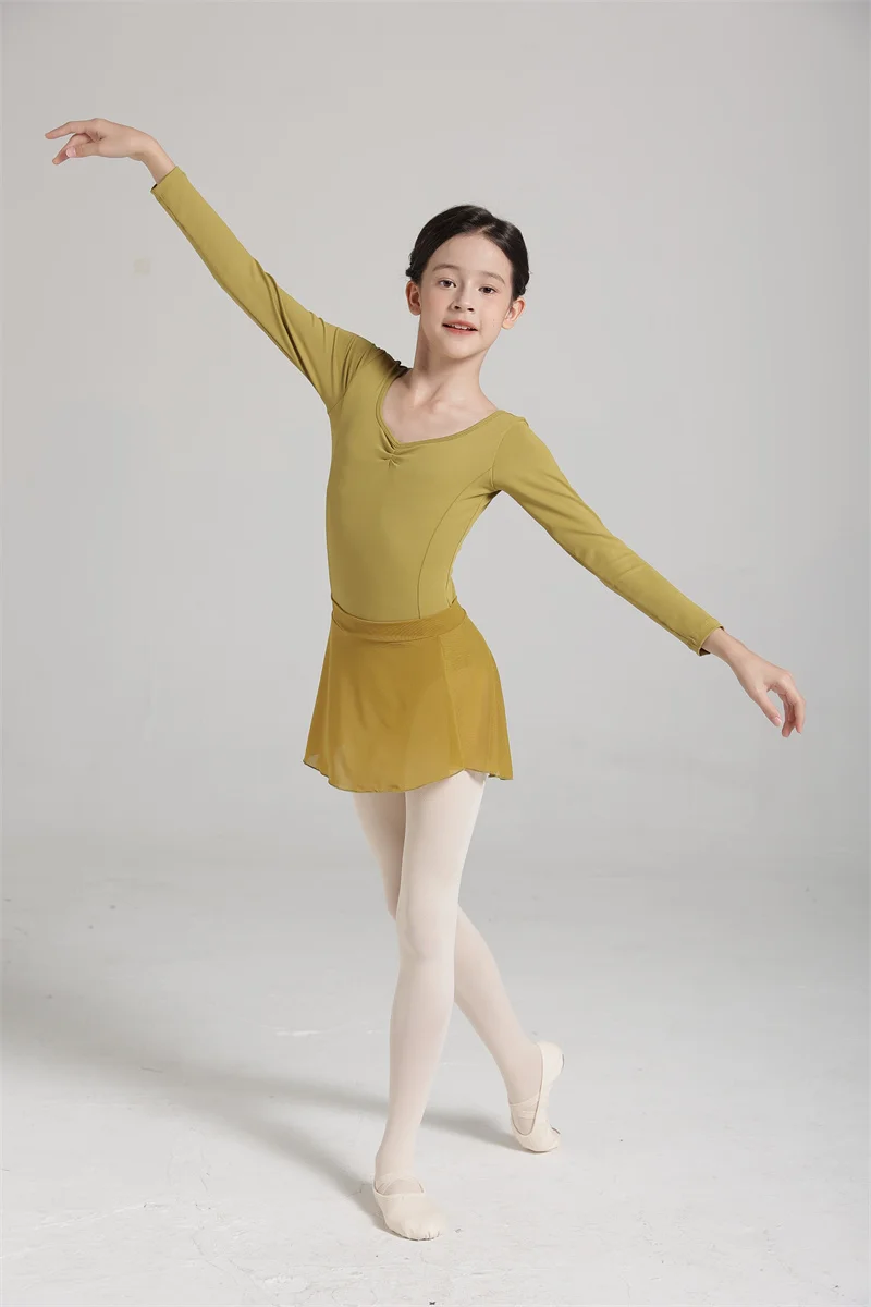 Heißer Verkauf billig hochwertige Kinder Mädchen Kinder tanz tragen hoch Spandex gewickelt Mesh Ballett röcke – Detail 31