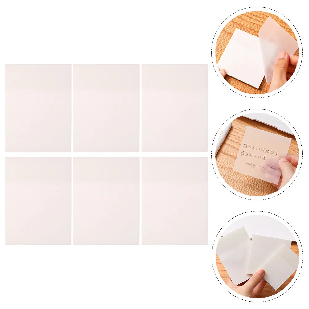 

6Pcs Multipurpose Memo Stickers Removable Adhesive Note Pads for Easy Re-Positioning and Message Leaving Memo Pads